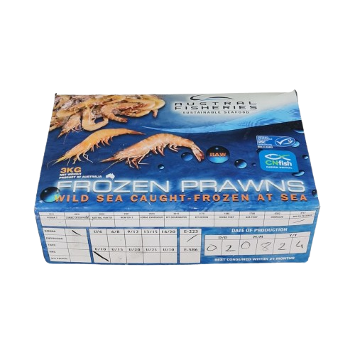 Prawns Raw Banana 3kg Ctn